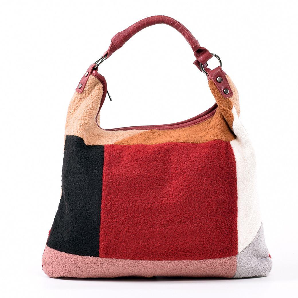 Cartera Patchwork Lana Rojo-0