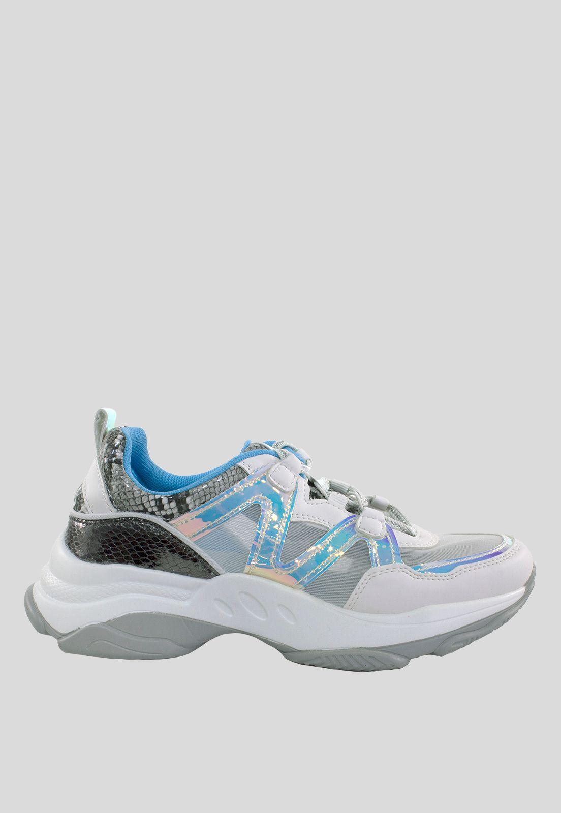 Zapatilla Mix Materiales Blanco-1