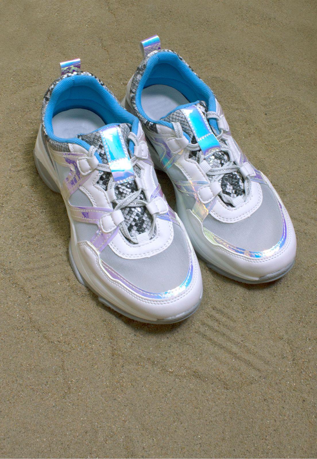 Zapatilla Mix Materiales Blanco-3
