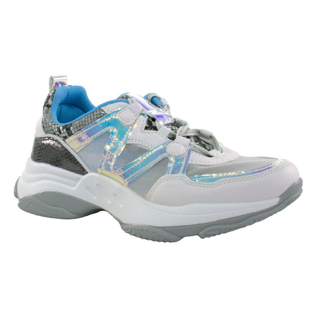 Zapatilla Mix Materiales Blanco-0