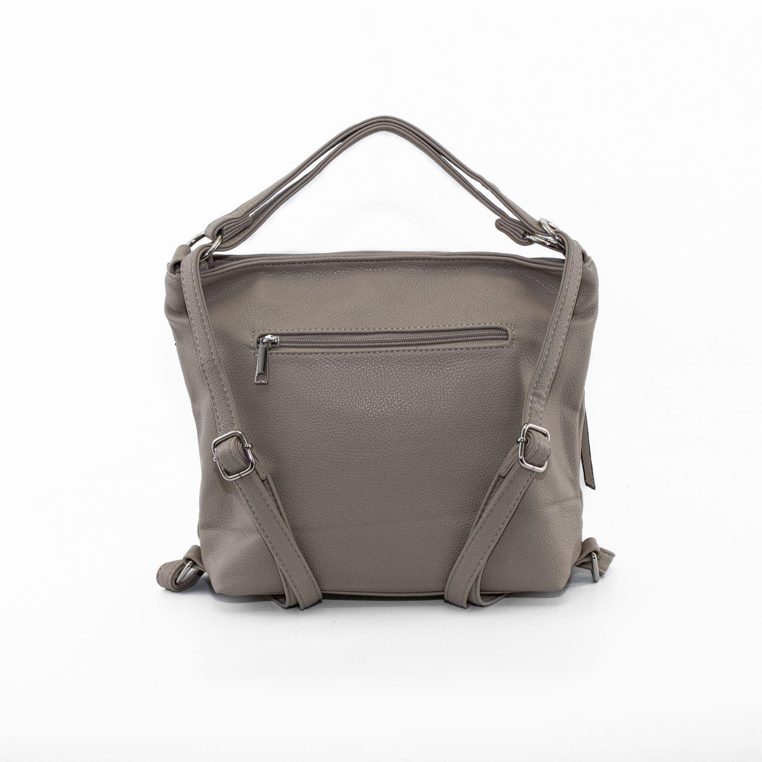Bandolera Mochila con 2 Cierres Taupe-2