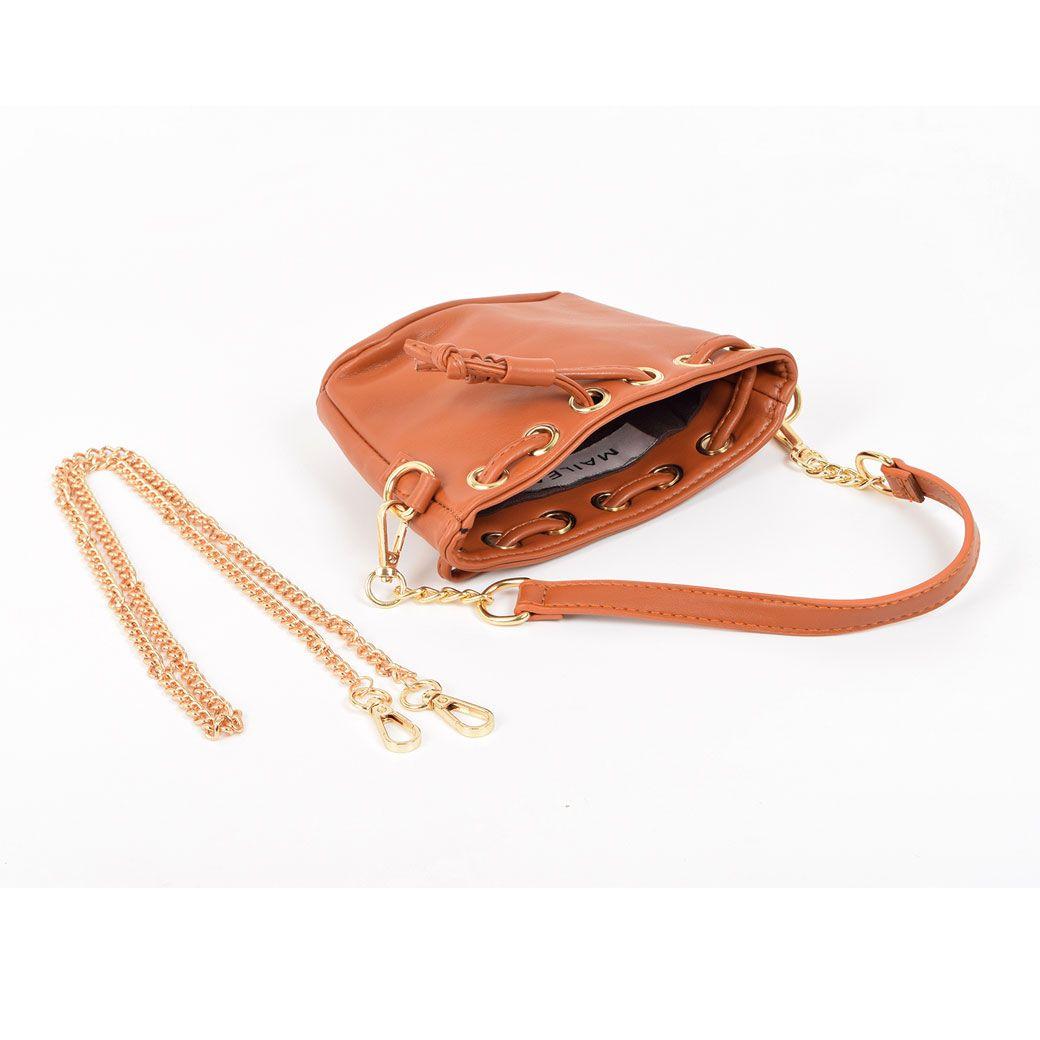 Mini Cartera Saco Tostado-2