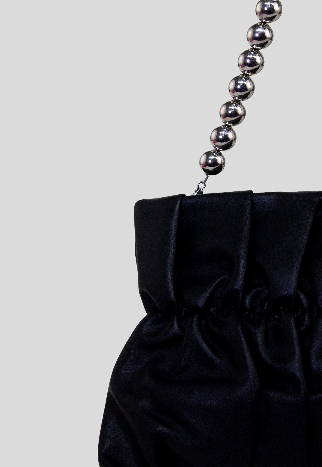 Cartera acolchada manilla Negro-2
