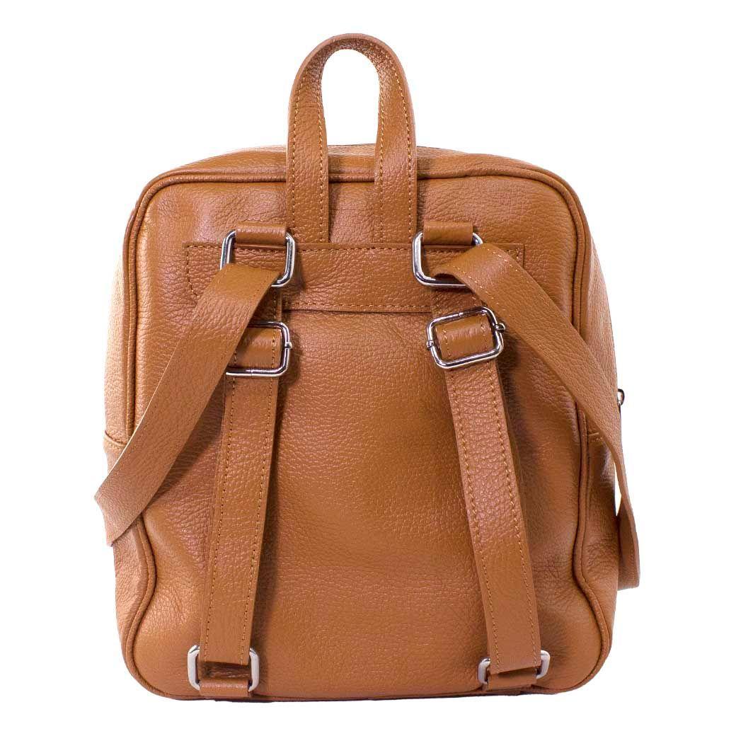 Mochila Cuero Bolsillo Reno Tostado-2