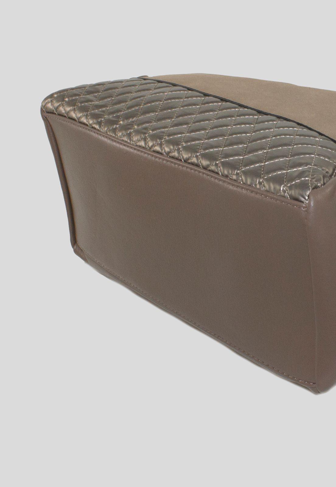 Cartera Franjas Acolchadas Taupe-4