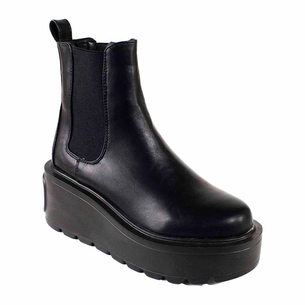 Botin Liso Biker Negro-0