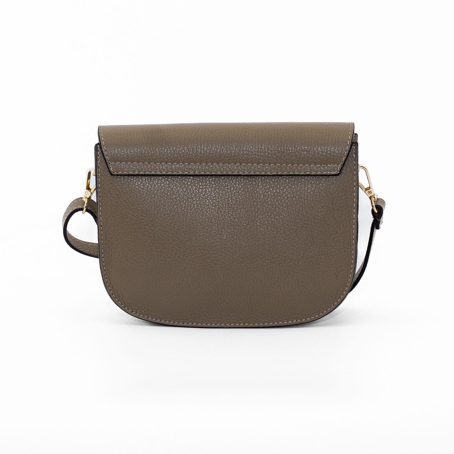 Cartera Cuero con Círculo Metálico Taupe-2