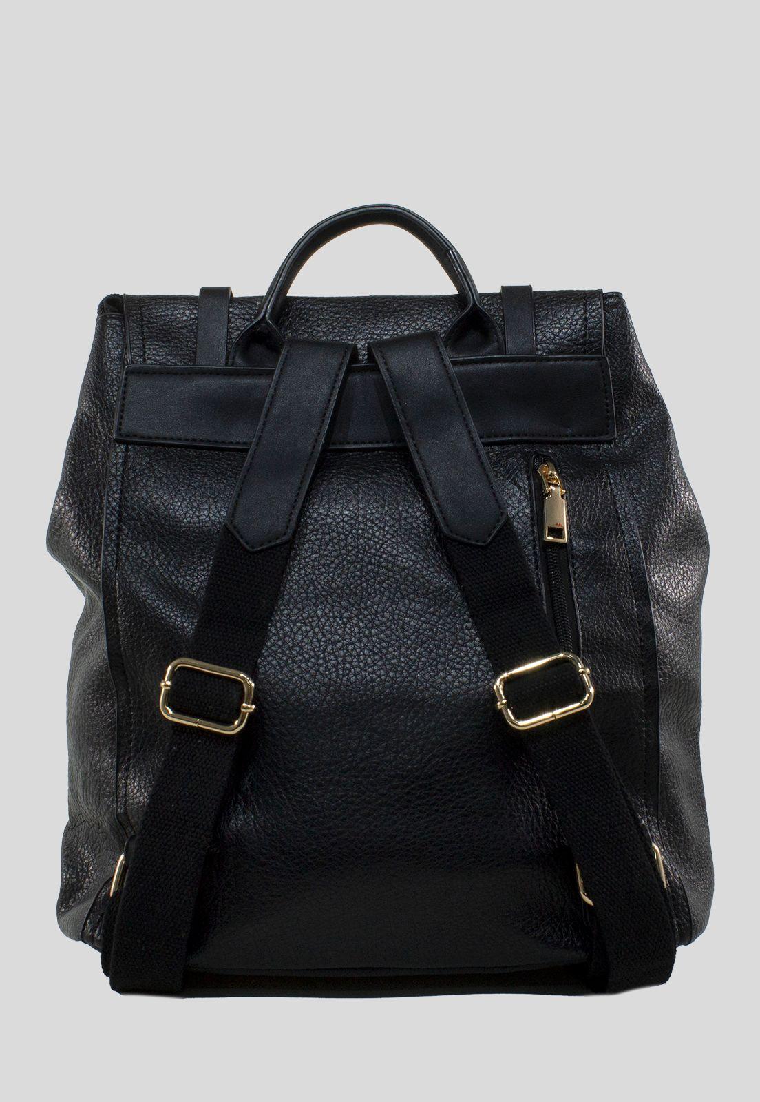 Mochila Grande 2 Lazos Negro-2