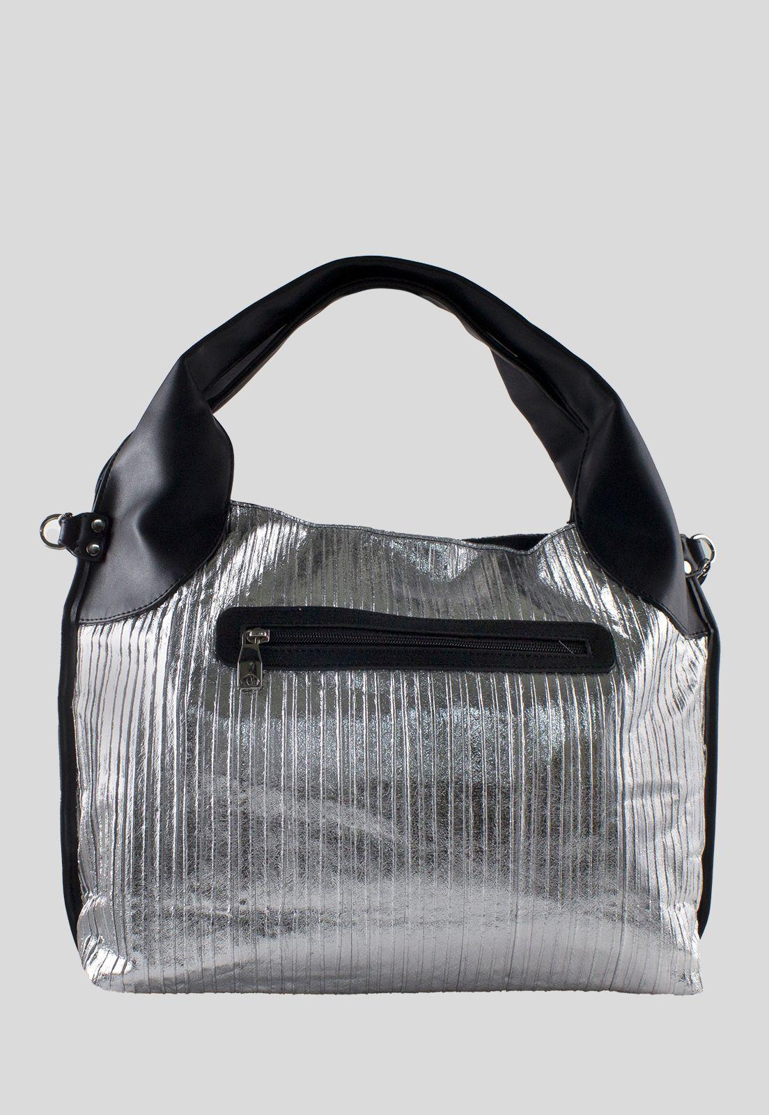 Cartera Metal Rayada Plata-2
