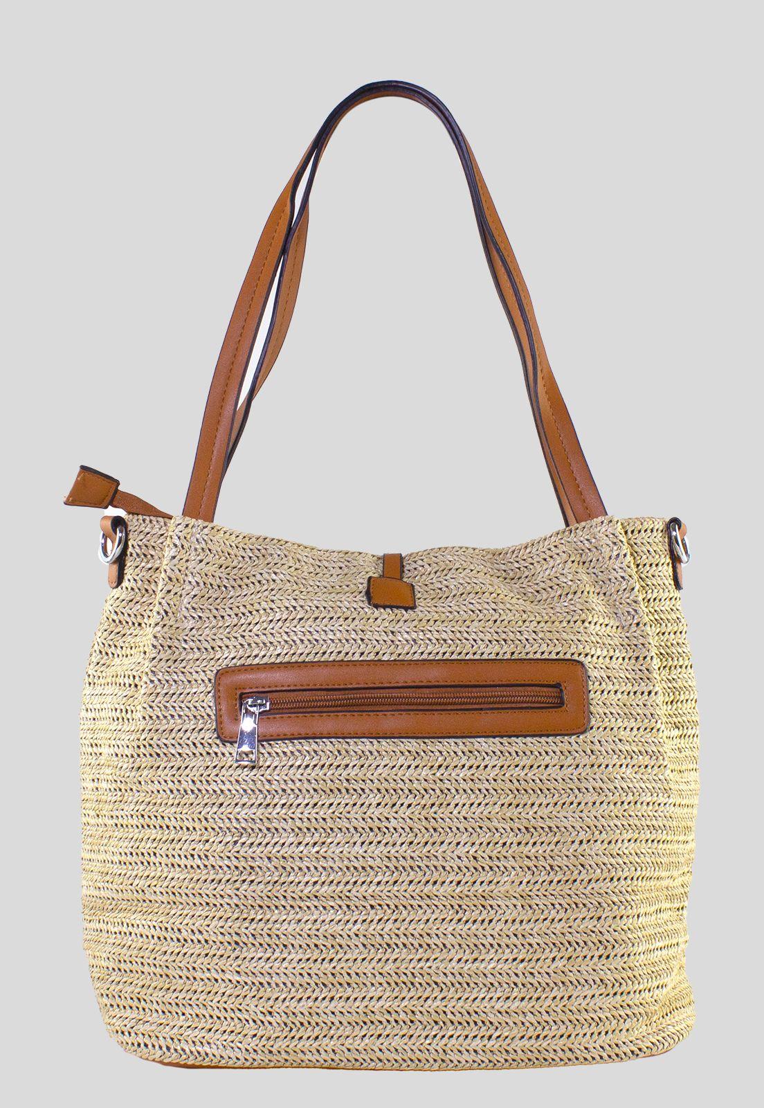 Cartera Rafia Doble Manilla Khaki-2