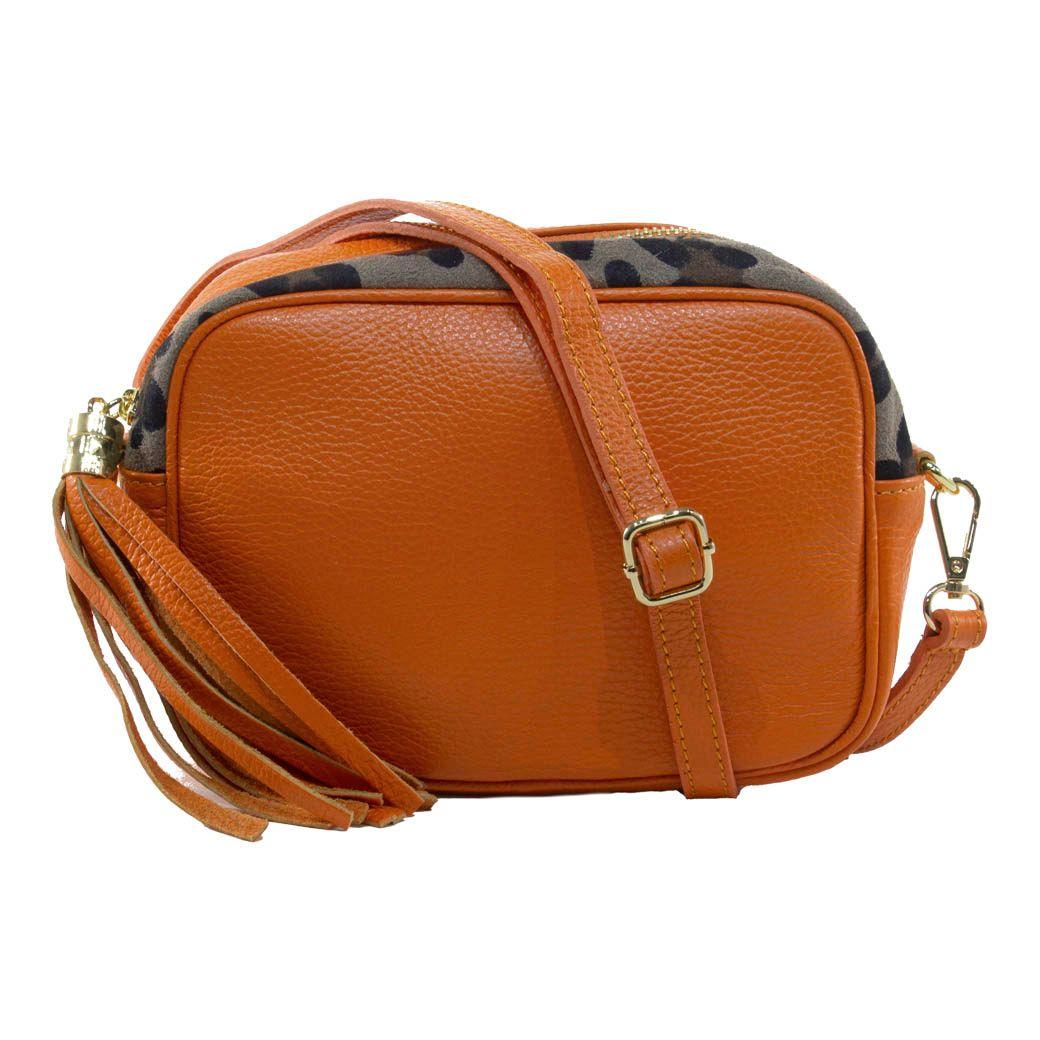 Cartera cuero cierre leo Naranjo-0