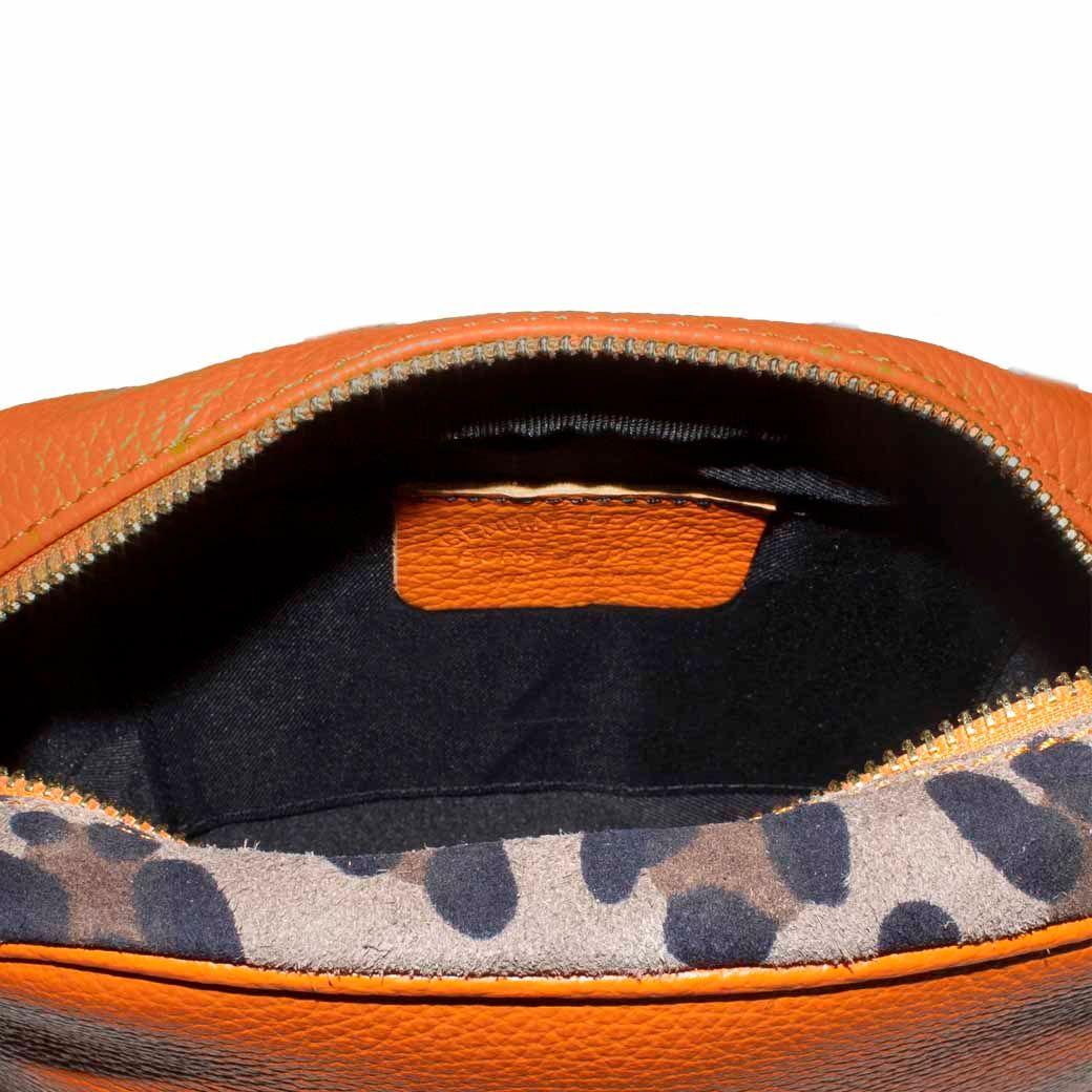 Cartera cuero cierre leo Naranjo-3