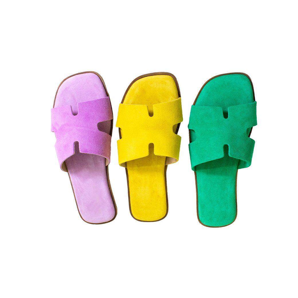 Sandalia reno plana acolchada Verde-3