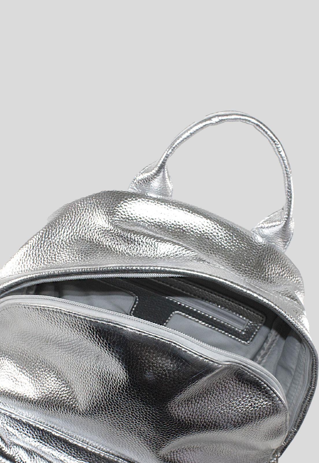 Mochila Lisa Metalizada Plata-2