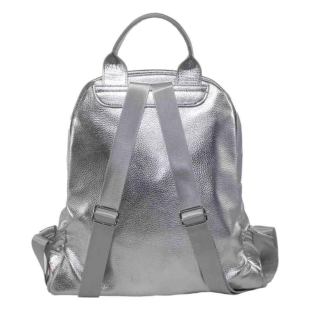Mochila Lisa Metalizada Plata-2