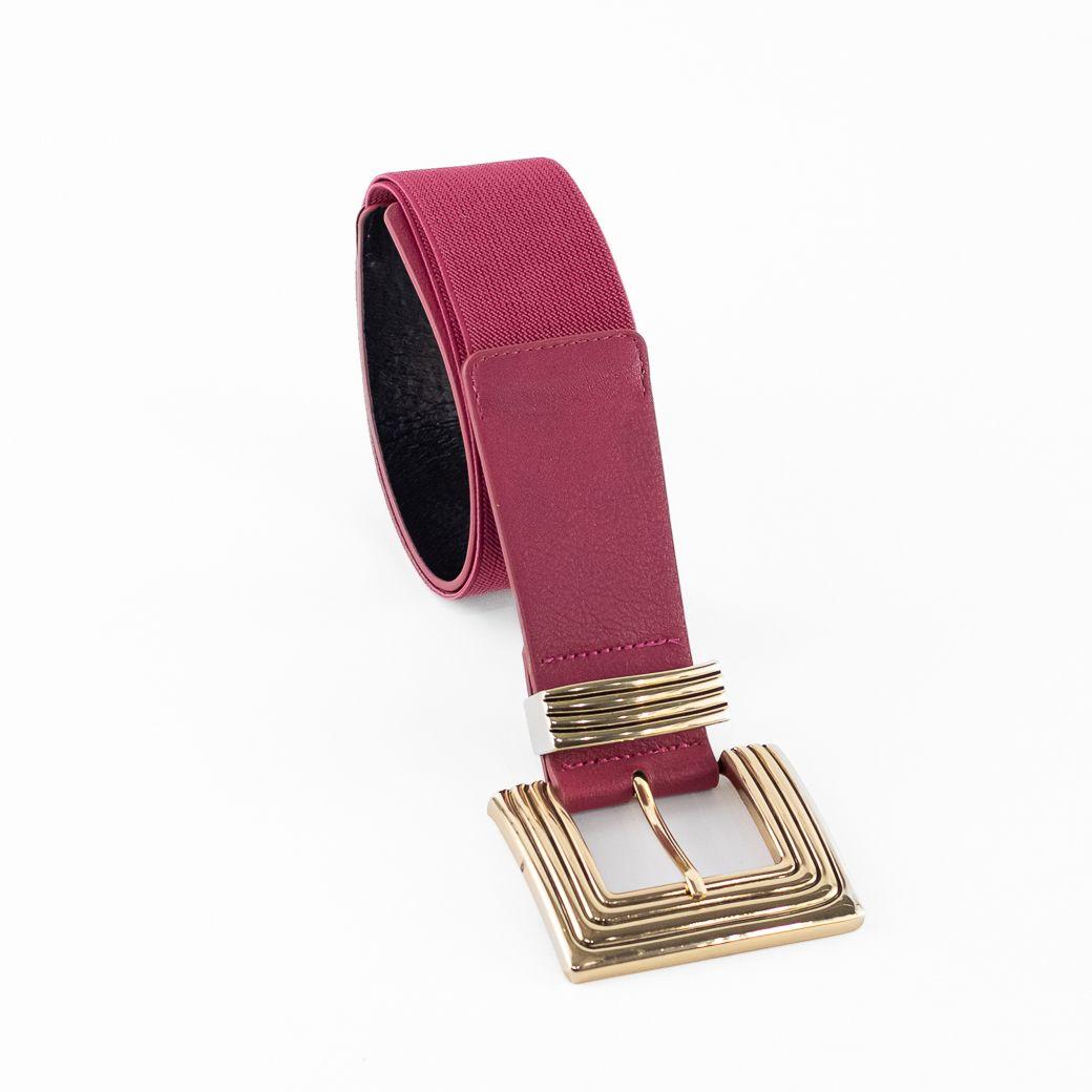 Cinturón Elastico Hebilla Labrada Mujer Fucsia Mailea-3