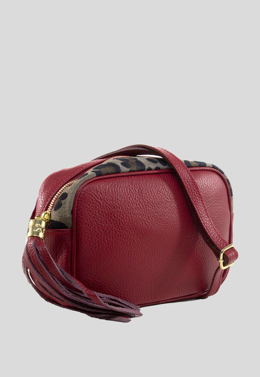 Cartera cuero cierre leo Rojo-1