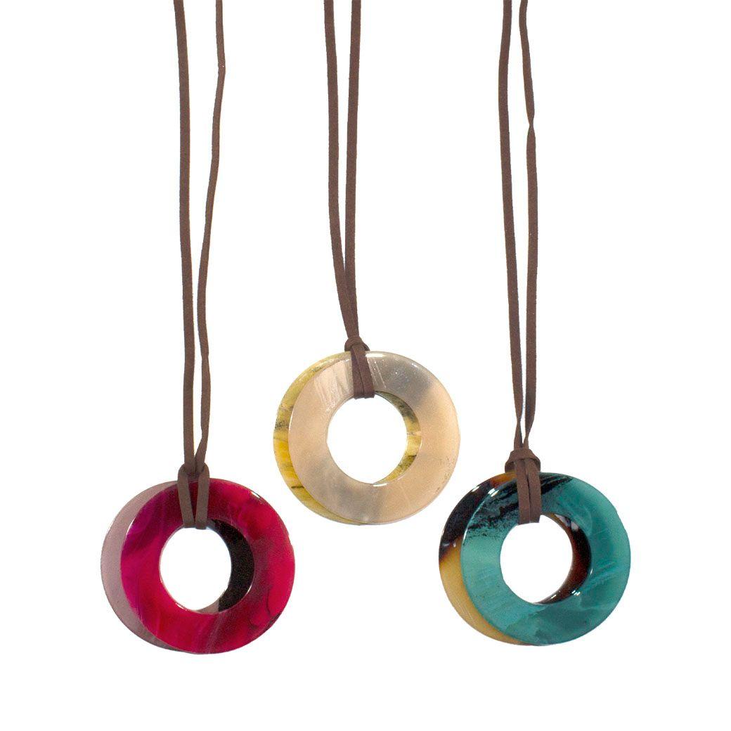 Collar Acrilico Doble Argolla Rojo-3