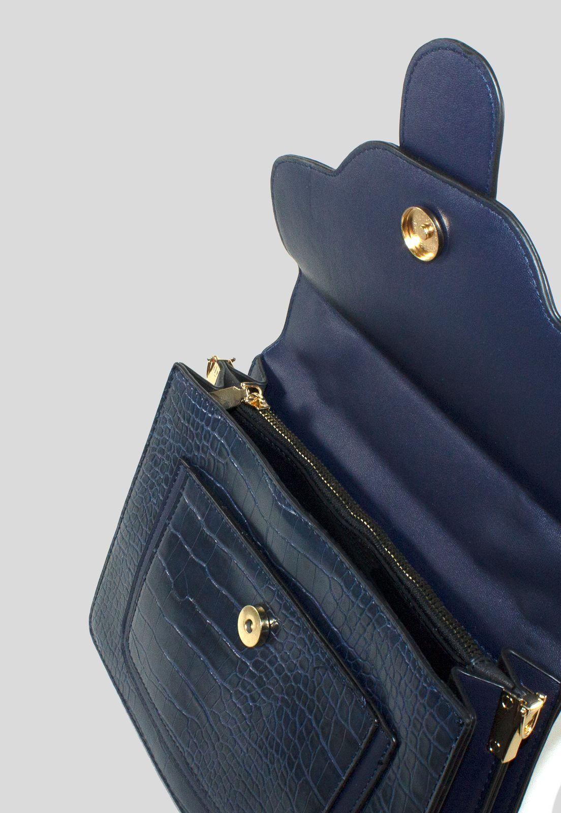 Cartera Mediana Rigida Coco Azul-3