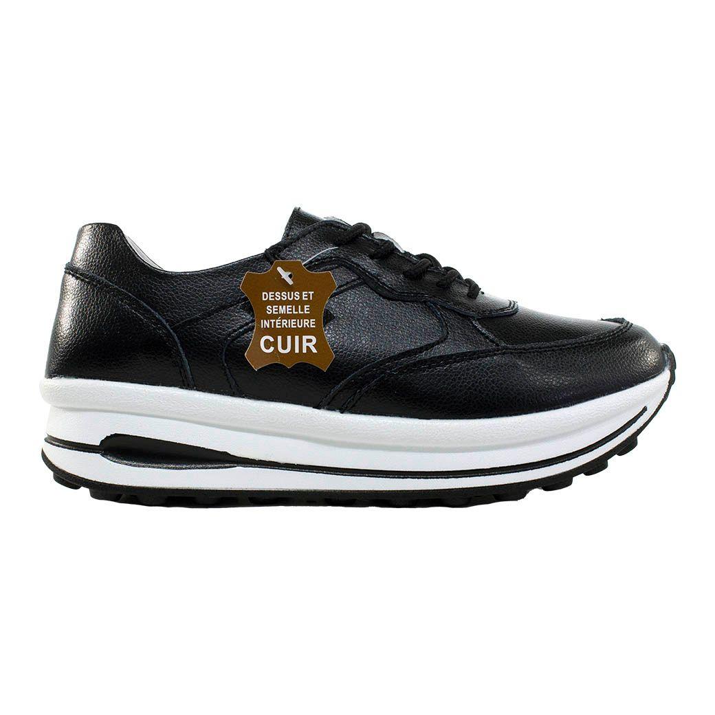 Zapatilla Cuero C/Aplicación Metalizada Negro-1