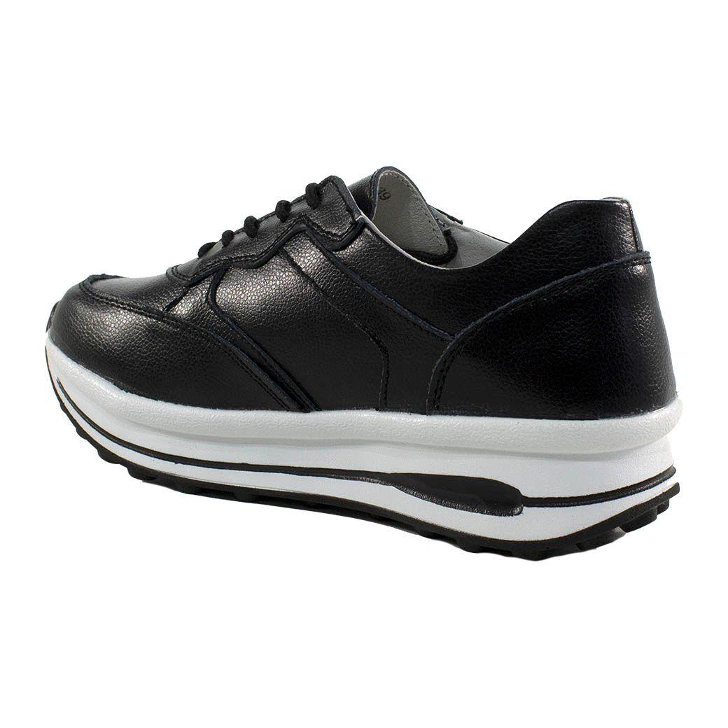 Zapatilla Cuero C/Aplicación Metalizada Negro-2