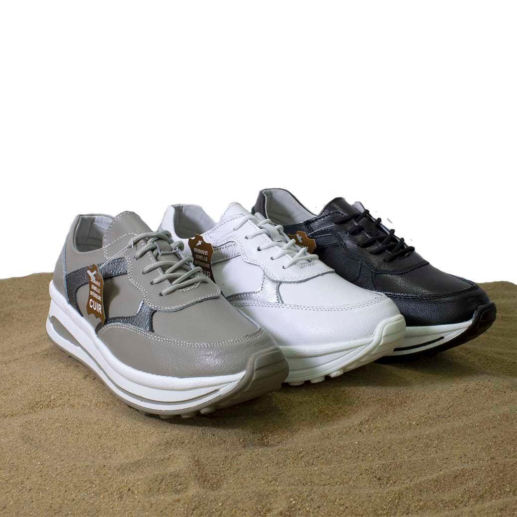 Zapatilla Cuero C/Aplicación Metalizada Negro-4