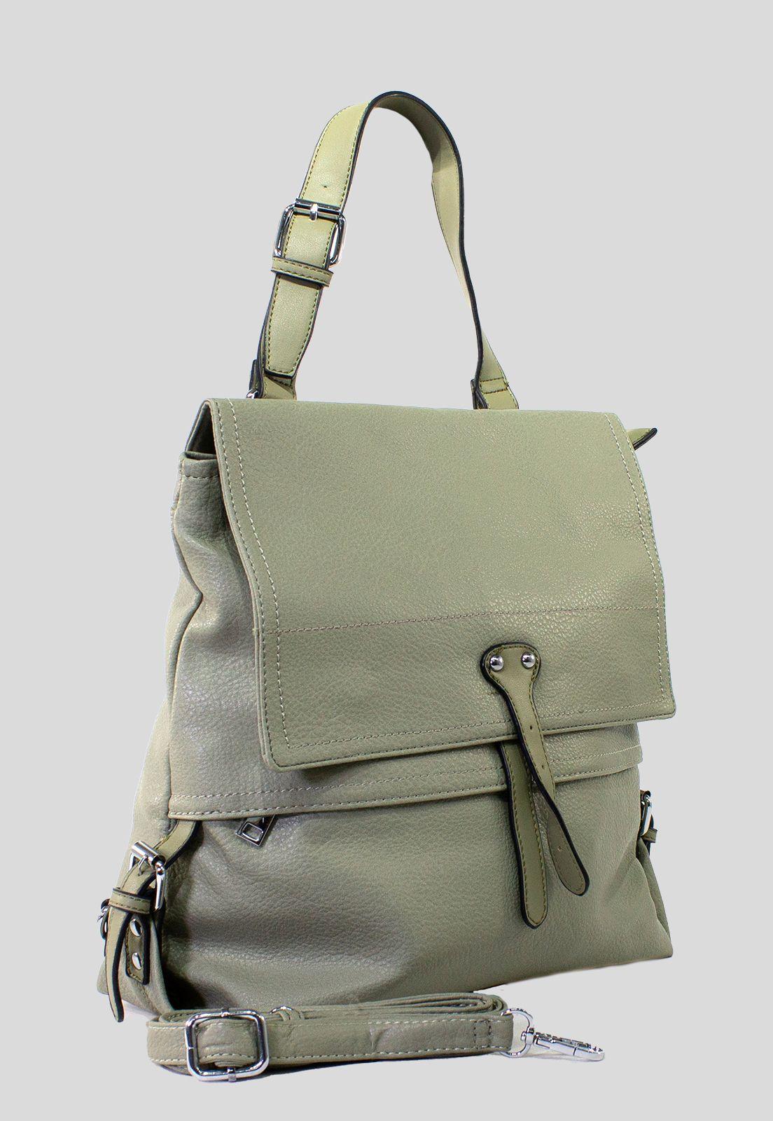 Mochila Con Tapa Rectangular Verde-1