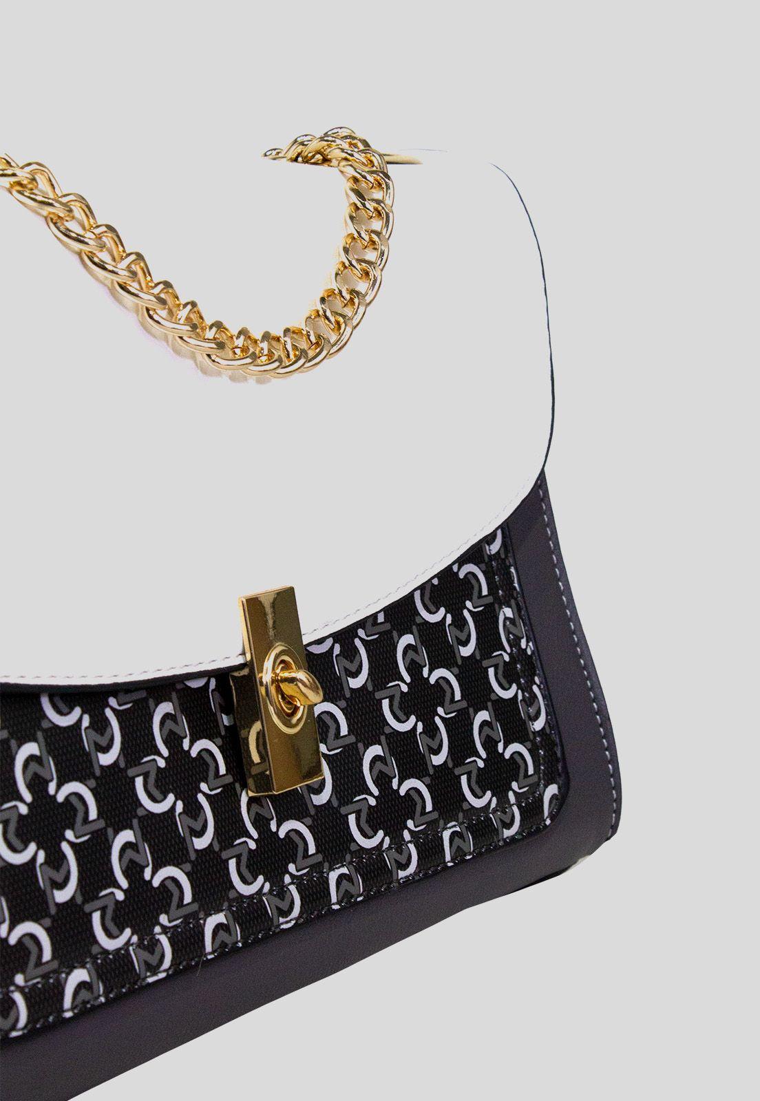 Cartera rigida 3 colores cadena Negro-2