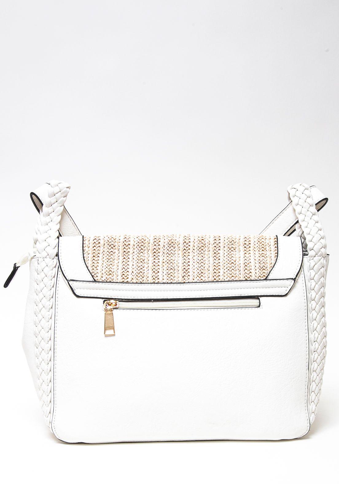 Bandolera Tapa Fibra Tejida Blanco-2