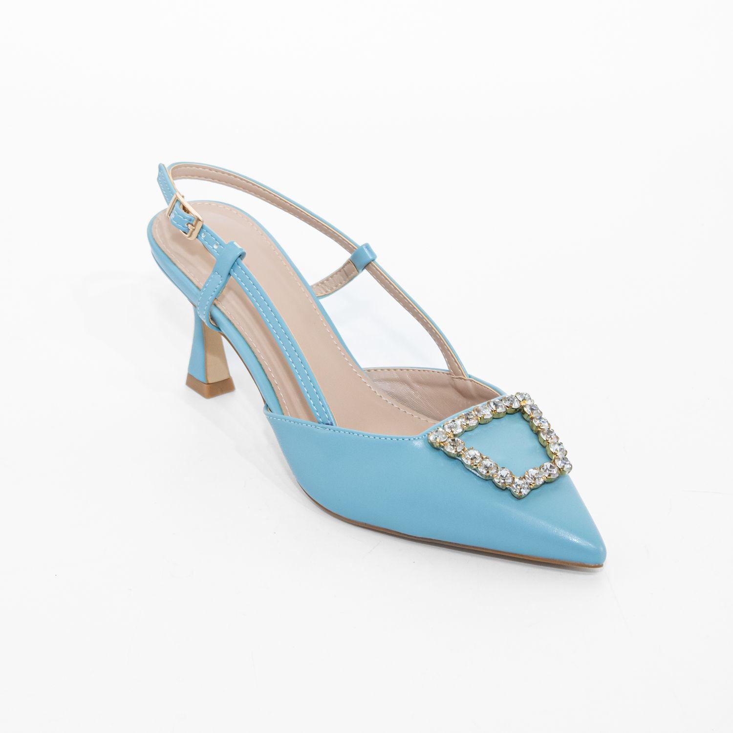 Stiletto Abierto Liso Strass Celeste Mailea-1