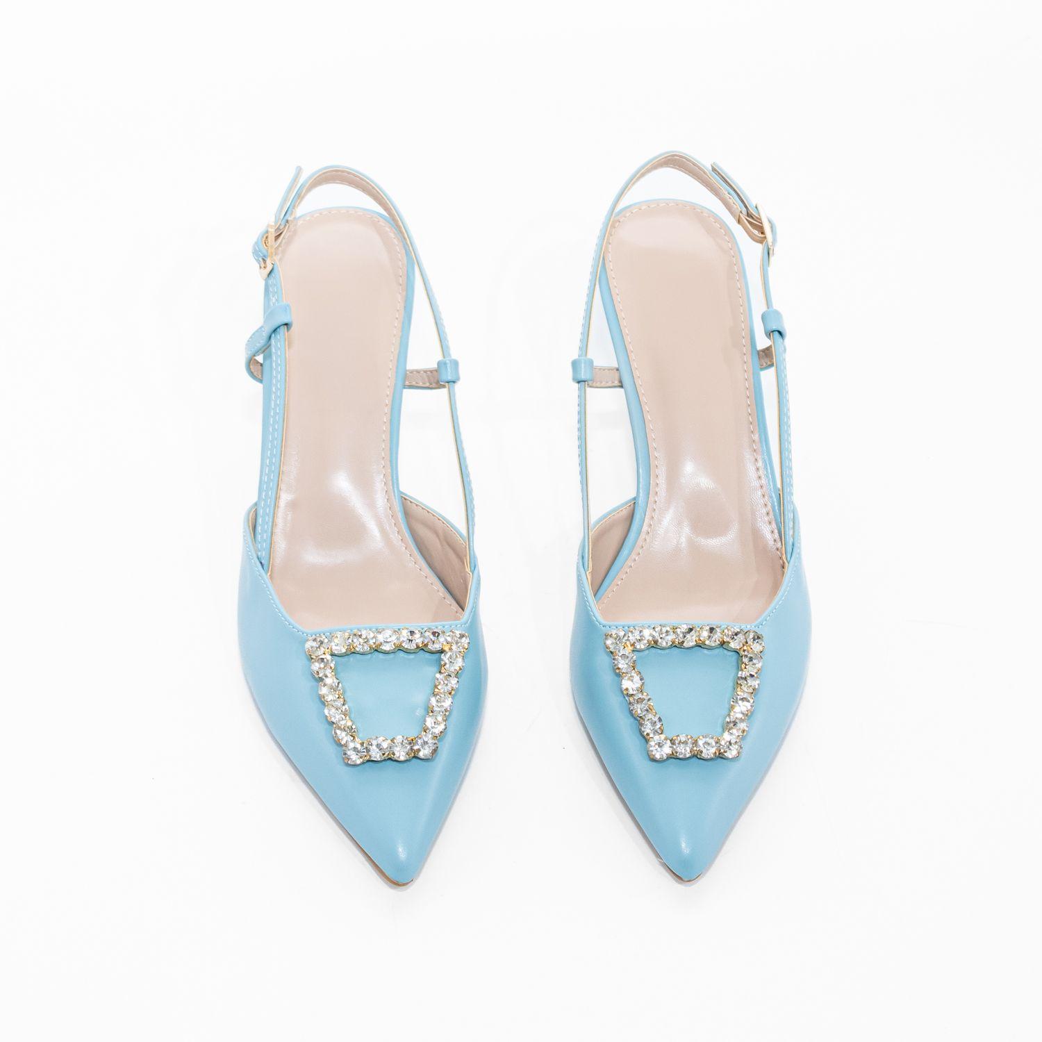 Stiletto Abierto Liso Strass Celeste Mailea-4
