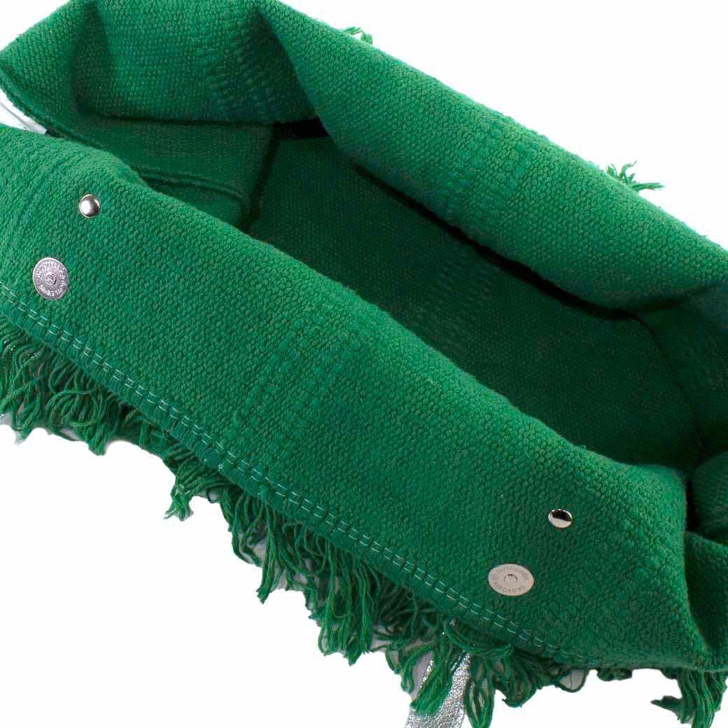 Cartera Algodón Lisa Verde-2