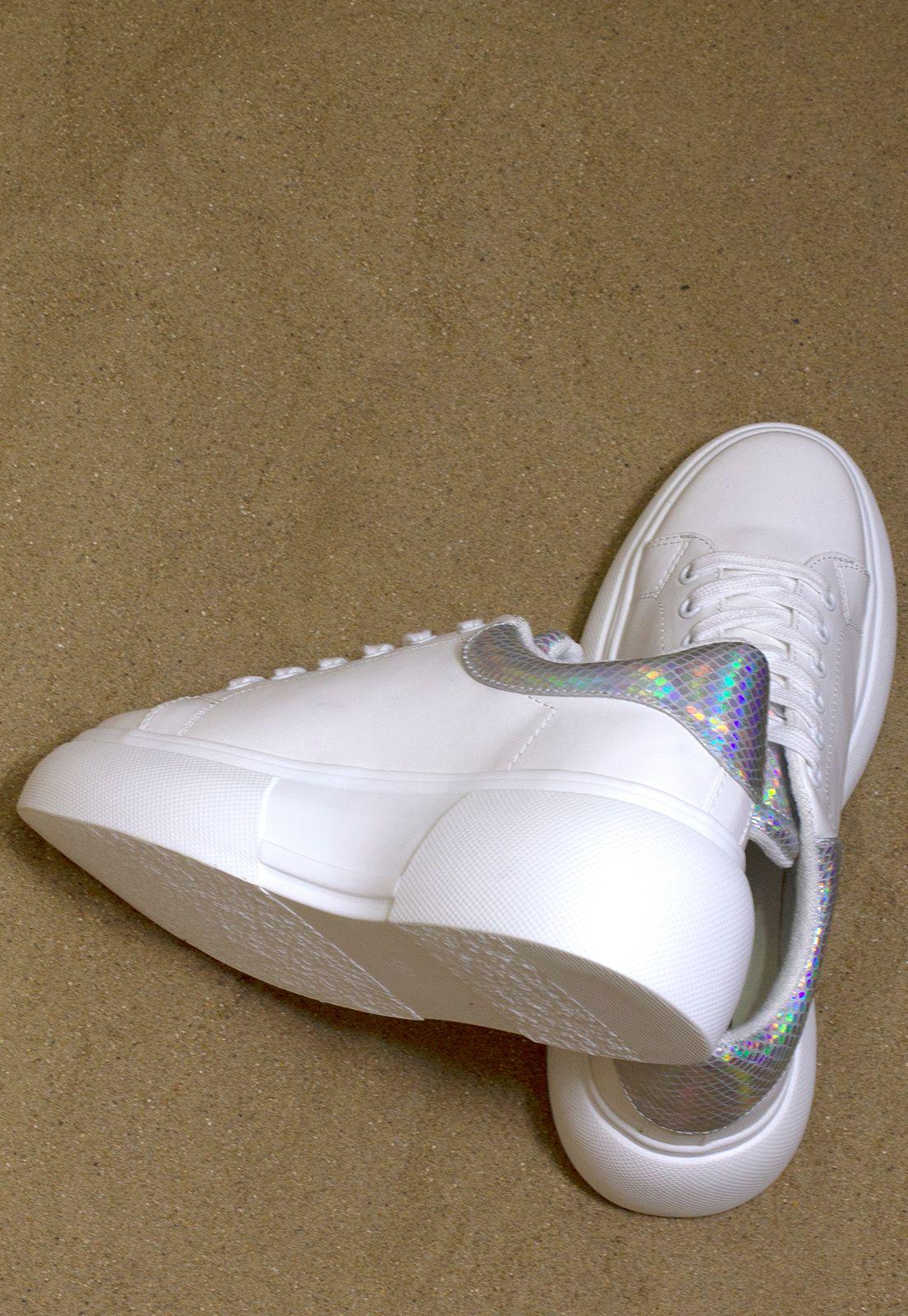 Zapatilla Alta Talon Brillo Blanco-3