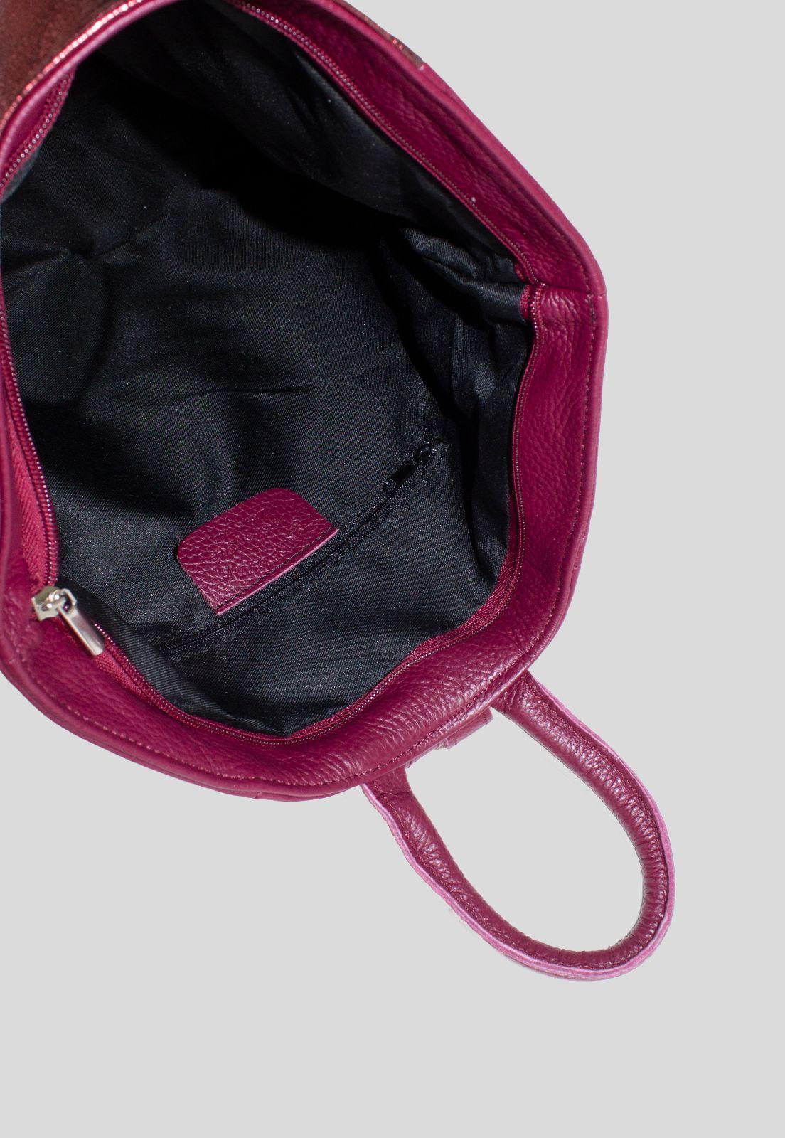 Mochila Cuero Bimaterial Burdeo-3