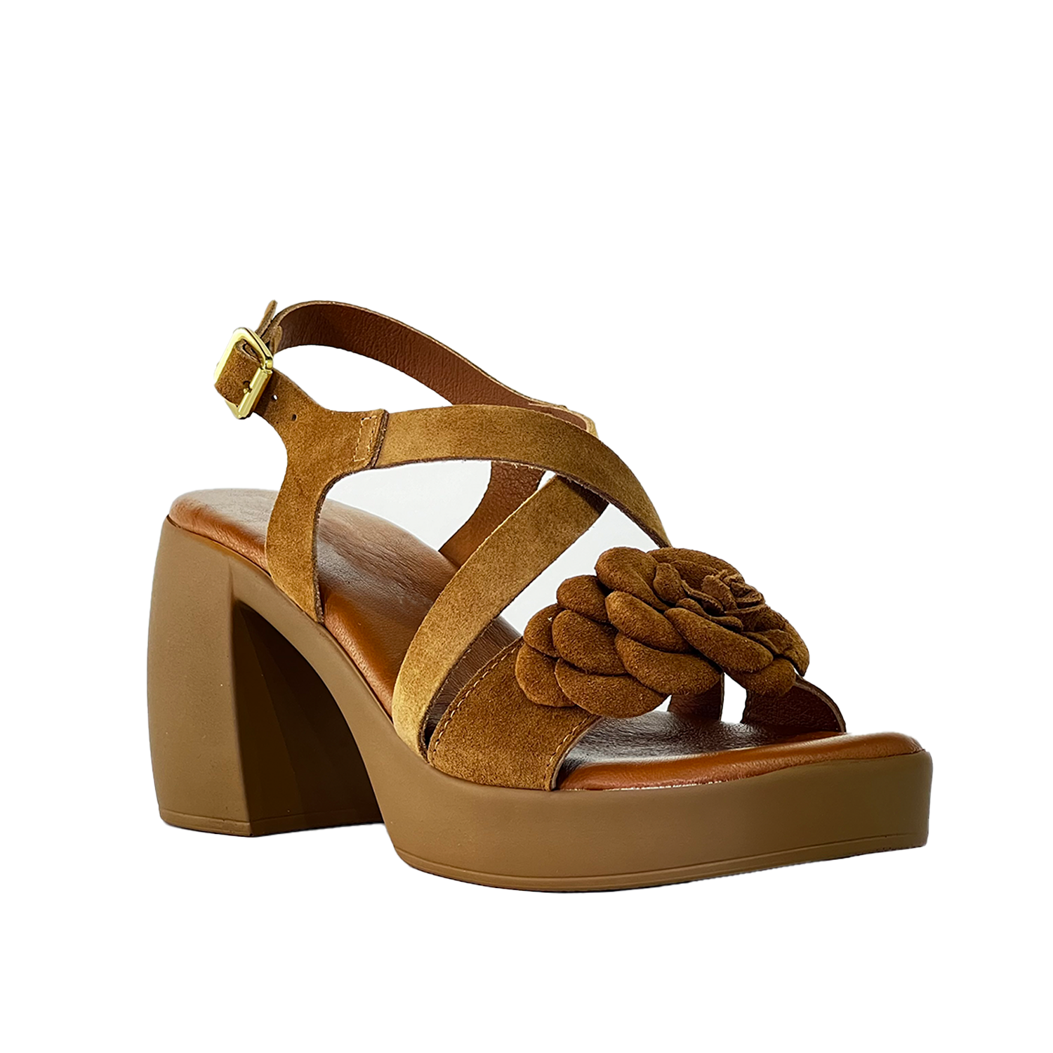 Sandalia Plataforma Reno Flor 968 Mujer Cafe Mailea-1