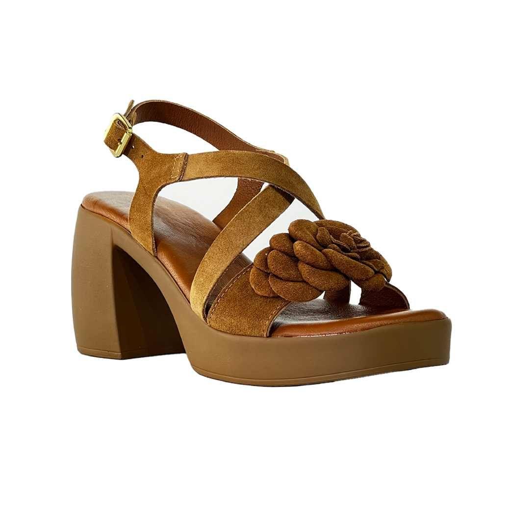 Sandalia Plataforma Reno Flor 968 Mujer Cafe Mailea-1