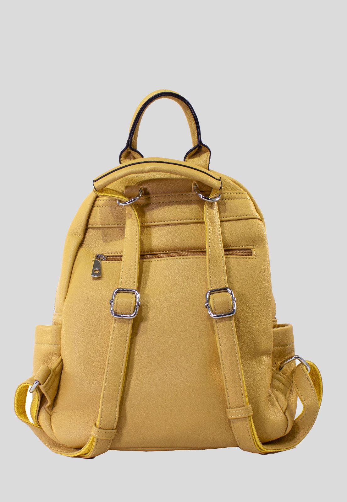 Mochila 2 Cierres Frontales Amarillo-2