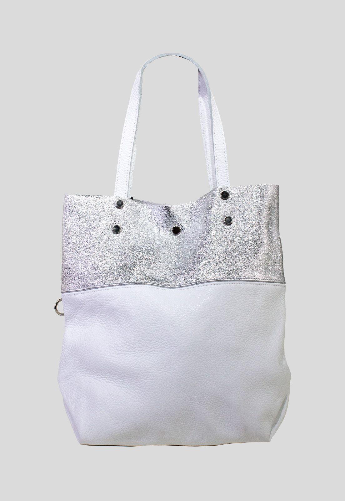 Cartera cuero franja brillo Blanco-0