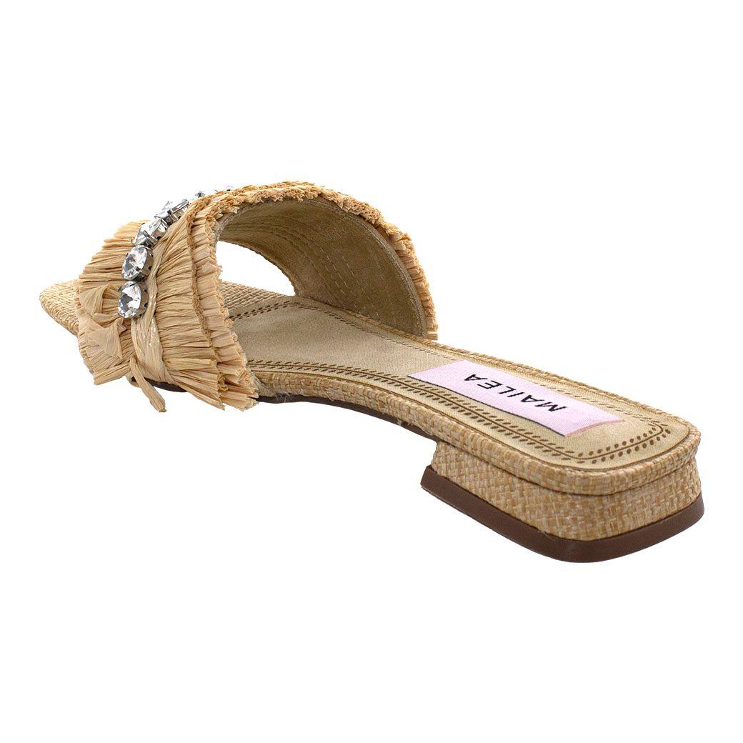Sandalia Baja Franjas Strass Beige-3