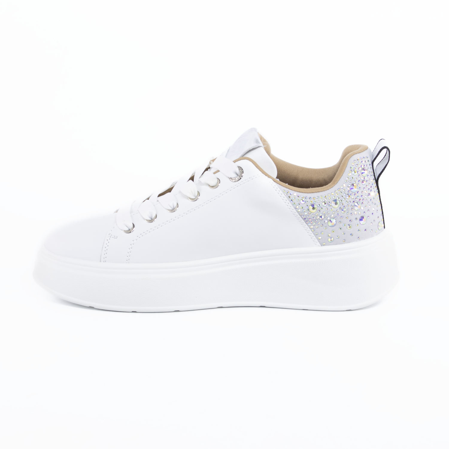 Zapatilla talon c/tachitas Plata-2