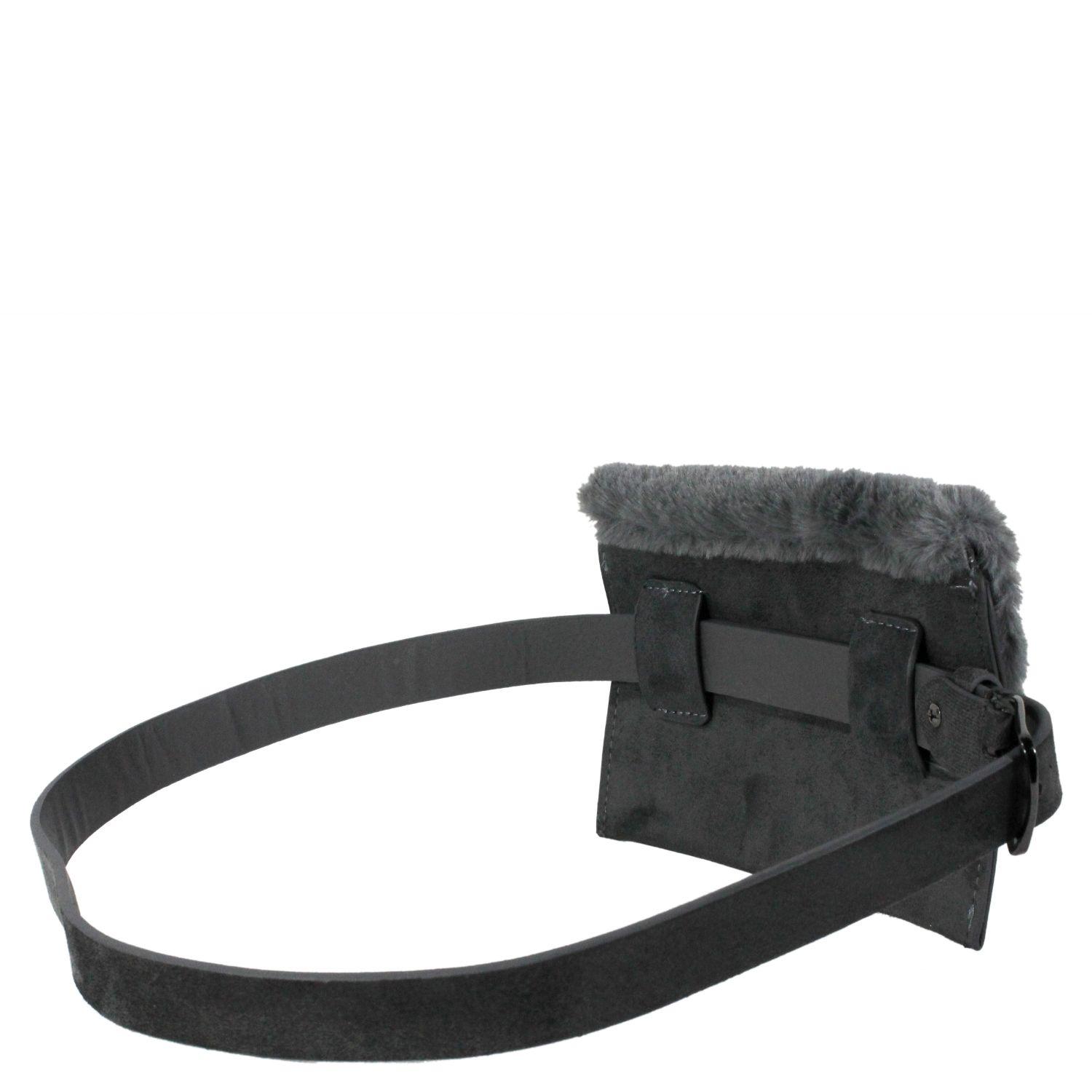 Cinturon Bolsillo Terciopelo Gris-2