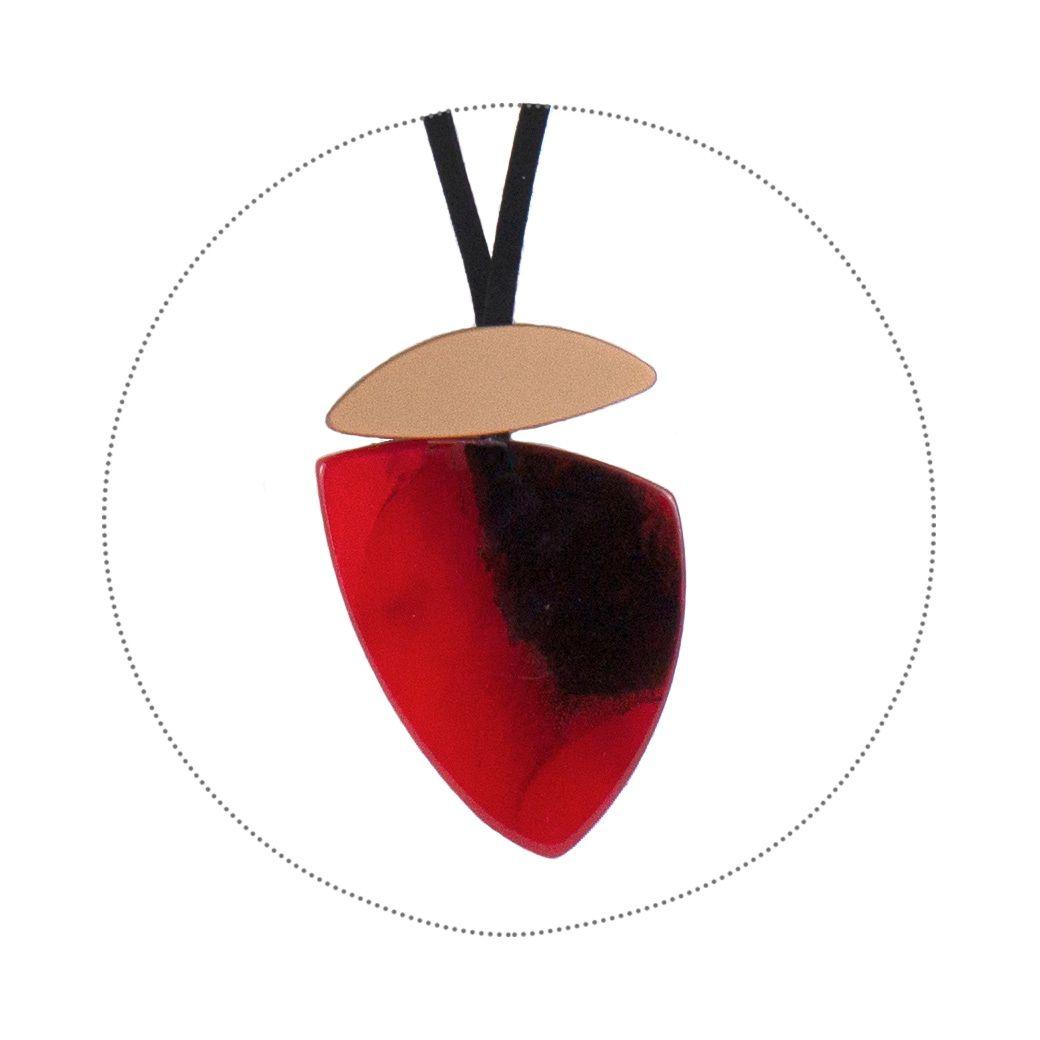 Collar Acrilico Triangular Rojo-2