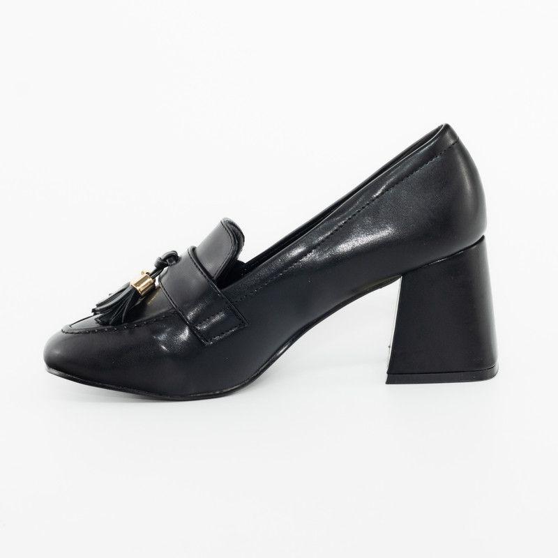 Zapato Ecocuero Elasticado Negro Mailea-2
