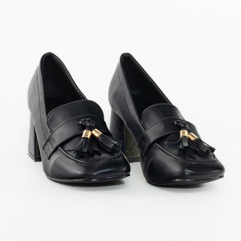 Zapato Ecocuero Elasticado Negro Mailea-3