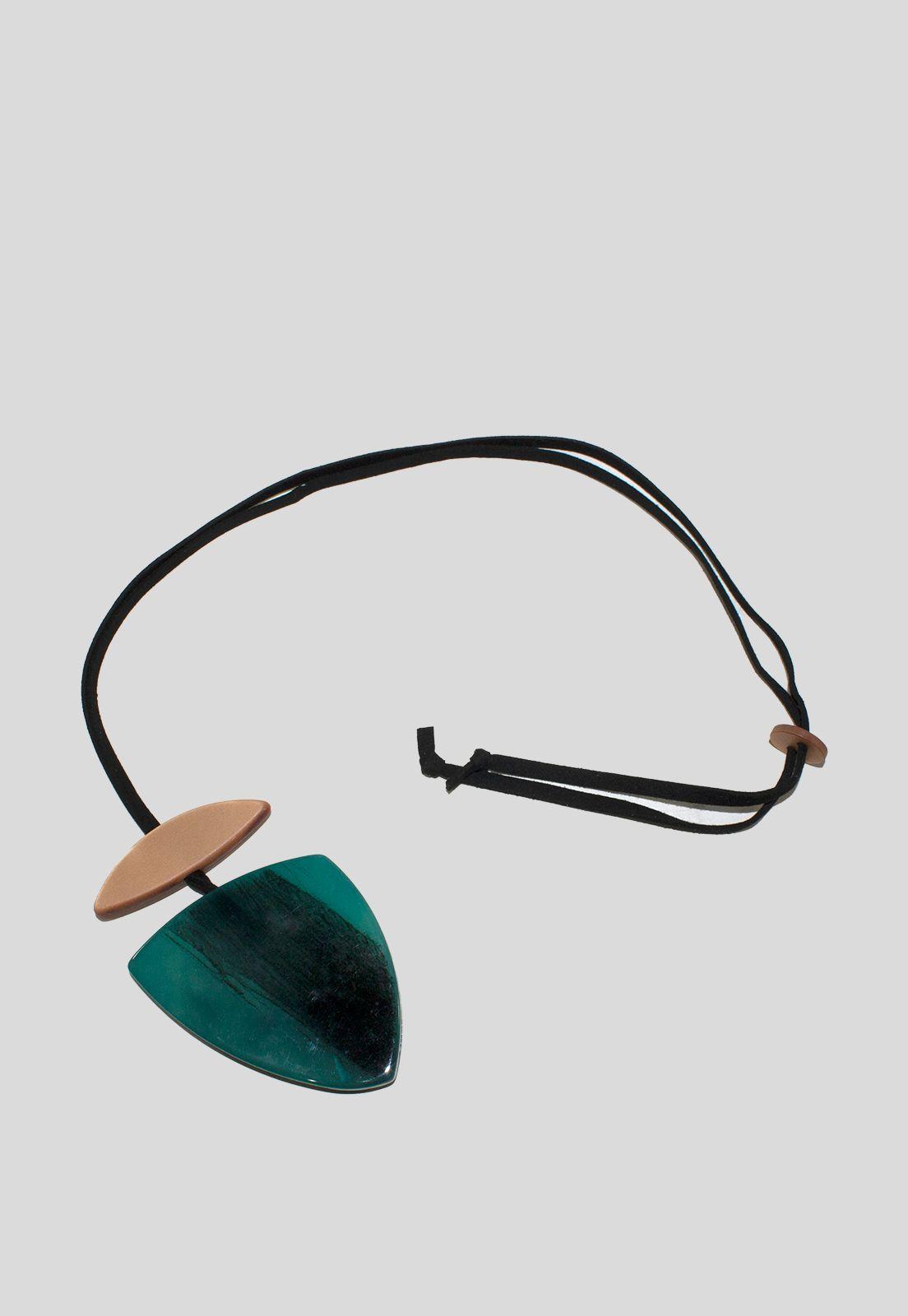 Collar acrilico triangular Petroleo-2