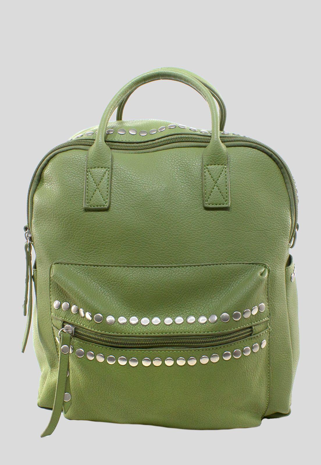 Mochila Tachas Bolsillo Verde-0