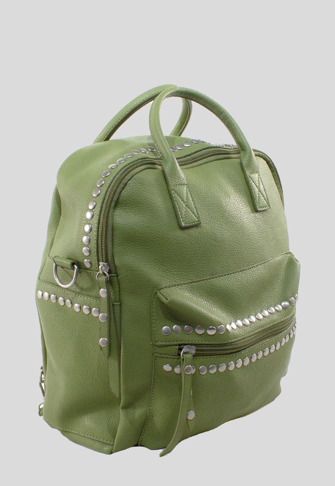 Mochila Tachas Bolsillo Verde-1