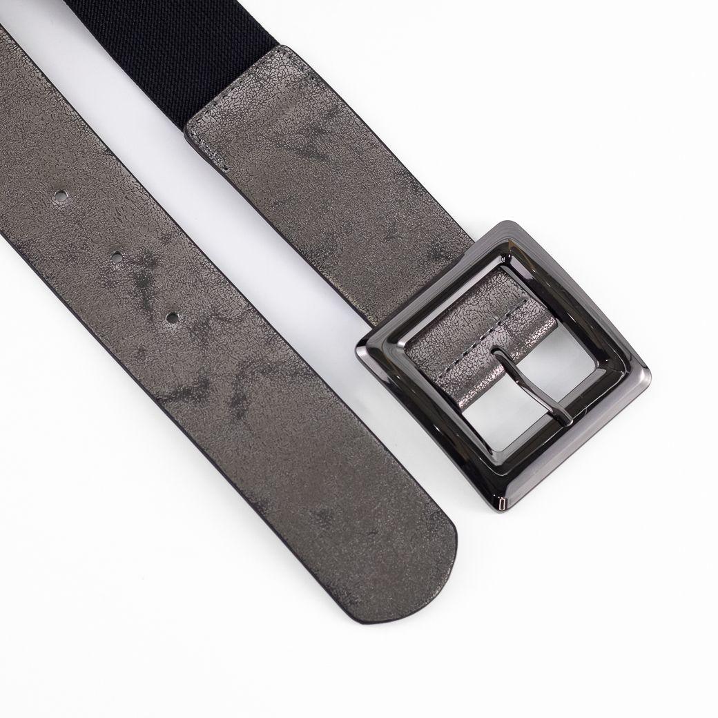 Cinturón Elastico Hebilla Metal Cuadrado Mujer Asfalto Mailea-2
