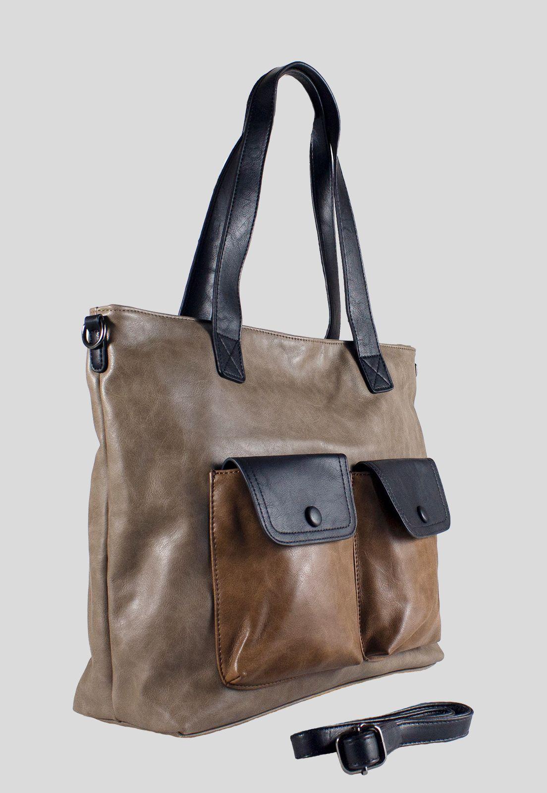 Cartera 2 Bolsillo Iguales Taupe-1