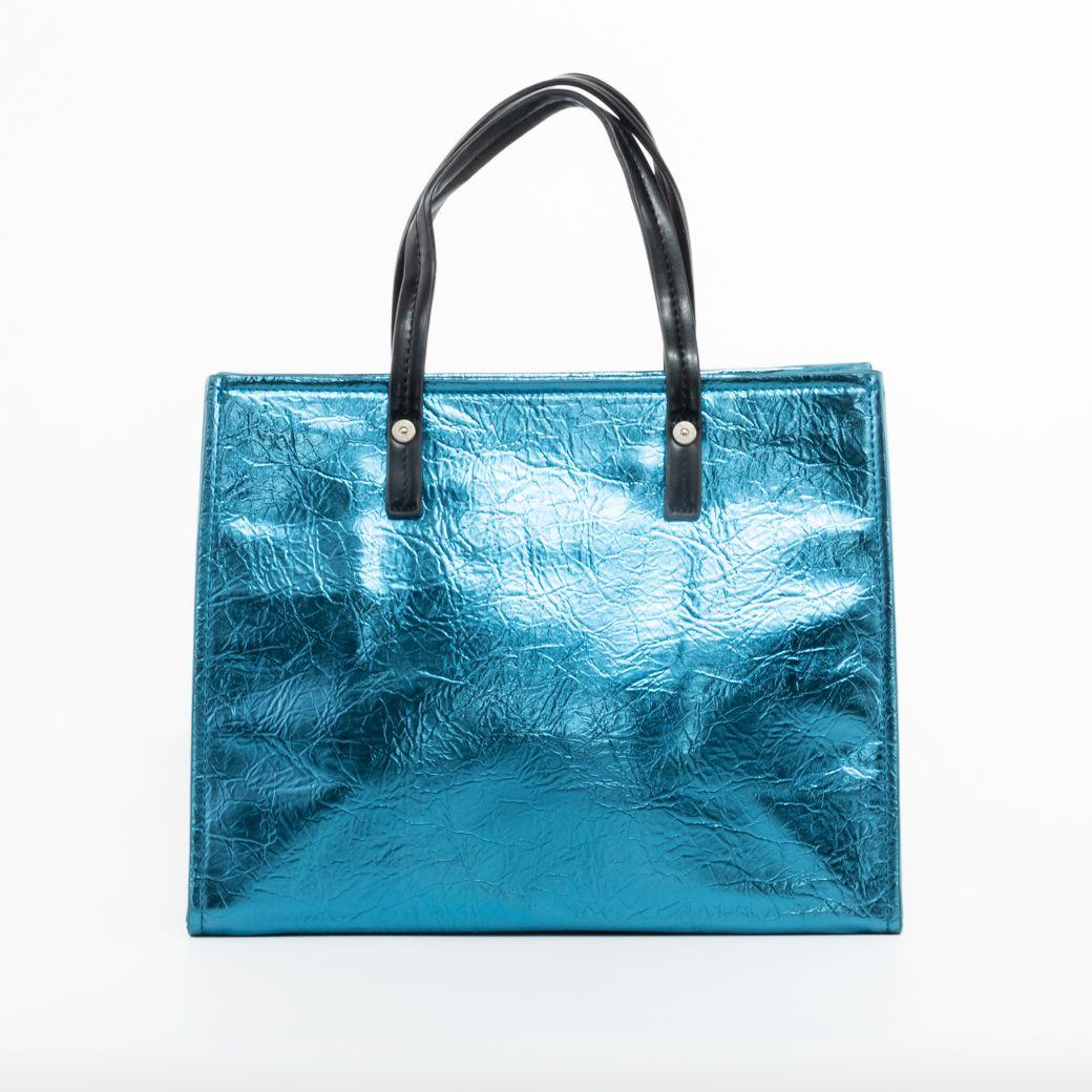 Cartera rigida metalizada Azul-2